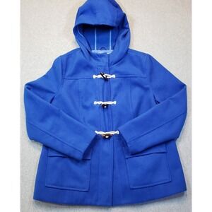 Old Navy Hooded Peacoat‎ Womens Marine Blue Size XL Toggle Closure Satin Lined